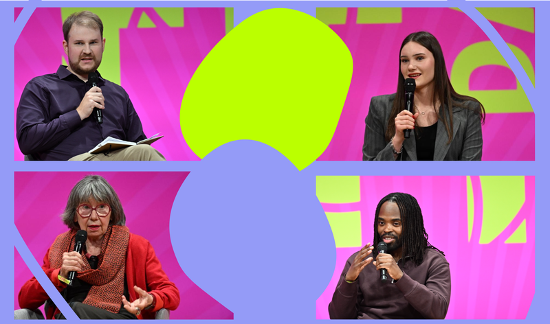 Margret Rasfeld, Jotam Felmy, Hanna Hecht und Emmanuel Krüss diskutieren über Bildung 2025.  | © FUNKE Foto Service | Edition F